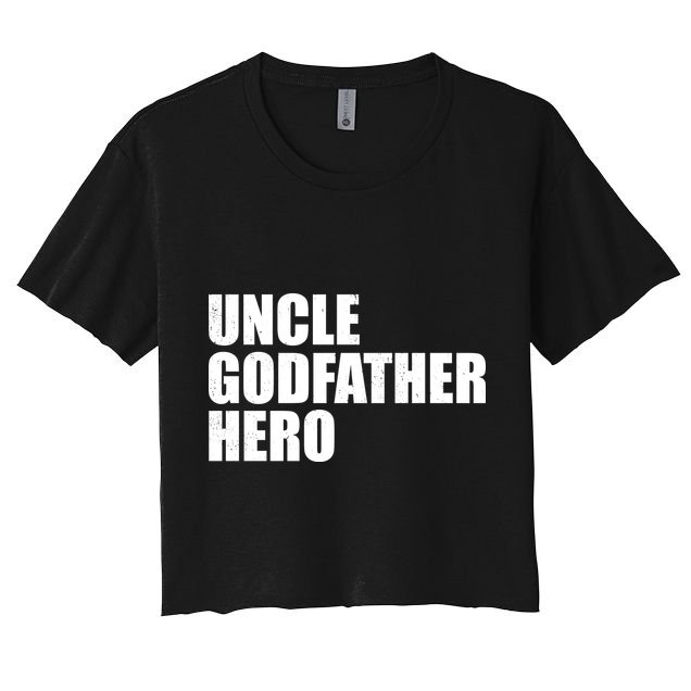 Distressed Uncle Godfather Hero Crop Top