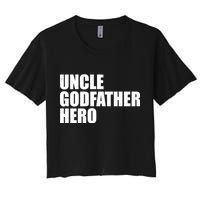 Distressed Uncle Godfather Hero Women's Crop Top Tee