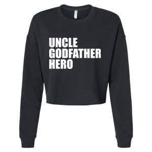 Distressed Uncle Godfather Hero Cropped Pullover Crew