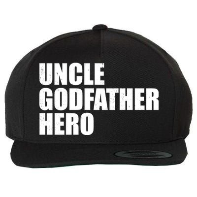 Distressed Uncle Godfather Hero Wool Snapback Cap