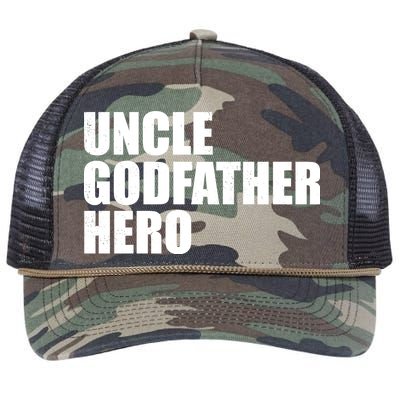 Distressed Uncle Godfather Hero Retro Rope Trucker Hat Cap