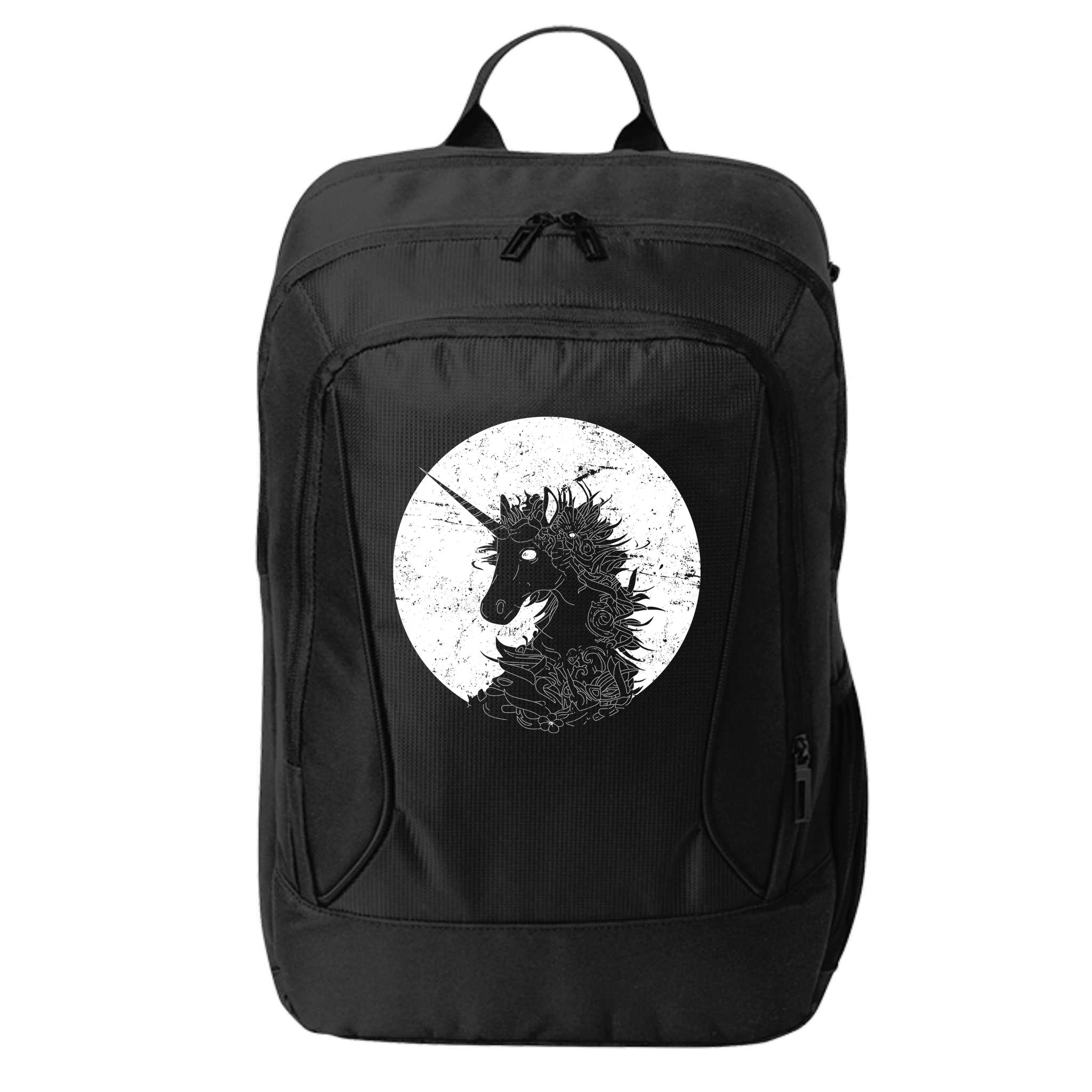 Distressed Unicorn Emblem City Backpack