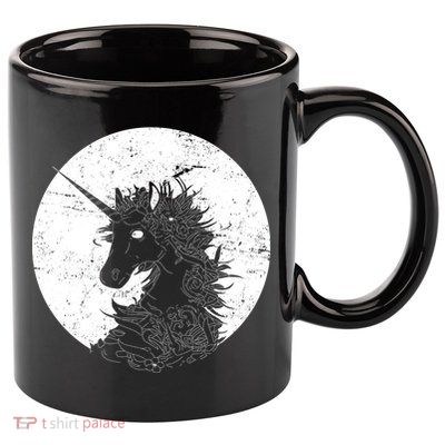 Distressed Unicorn Emblem 11oz C Handle Ceramic Mug
