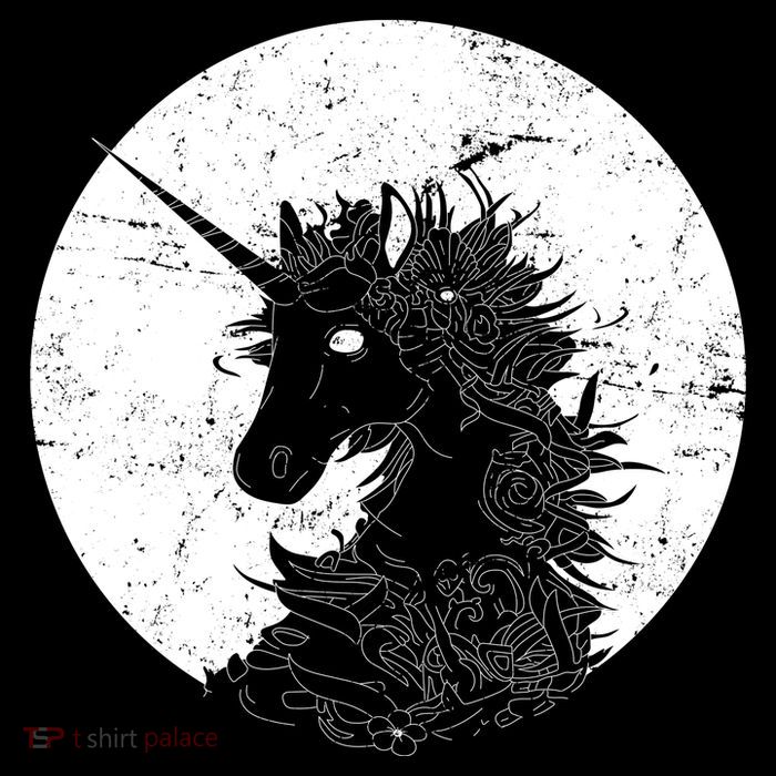 Distressed Unicorn Emblem Drawstring Bag