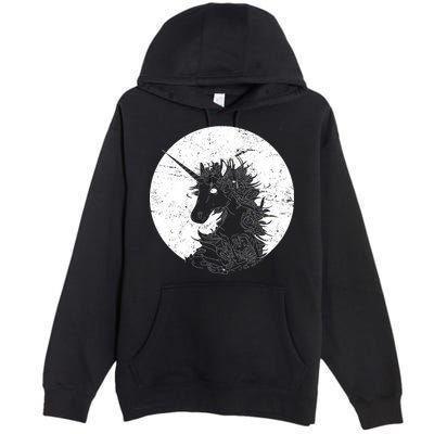 Distressed Unicorn Emblem Premium Pullover Hoodie