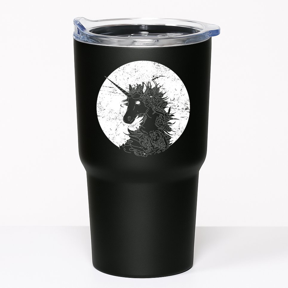 Distressed Unicorn Emblem Tumbler
