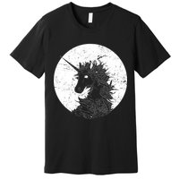 Distressed Unicorn Emblem Premium T-Shirt