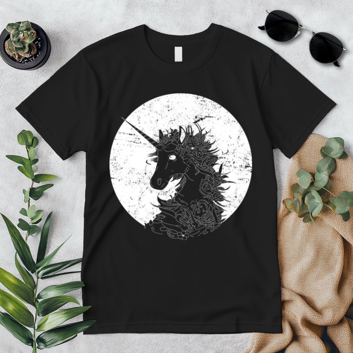 Distressed Unicorn Emblem Premium T-Shirt