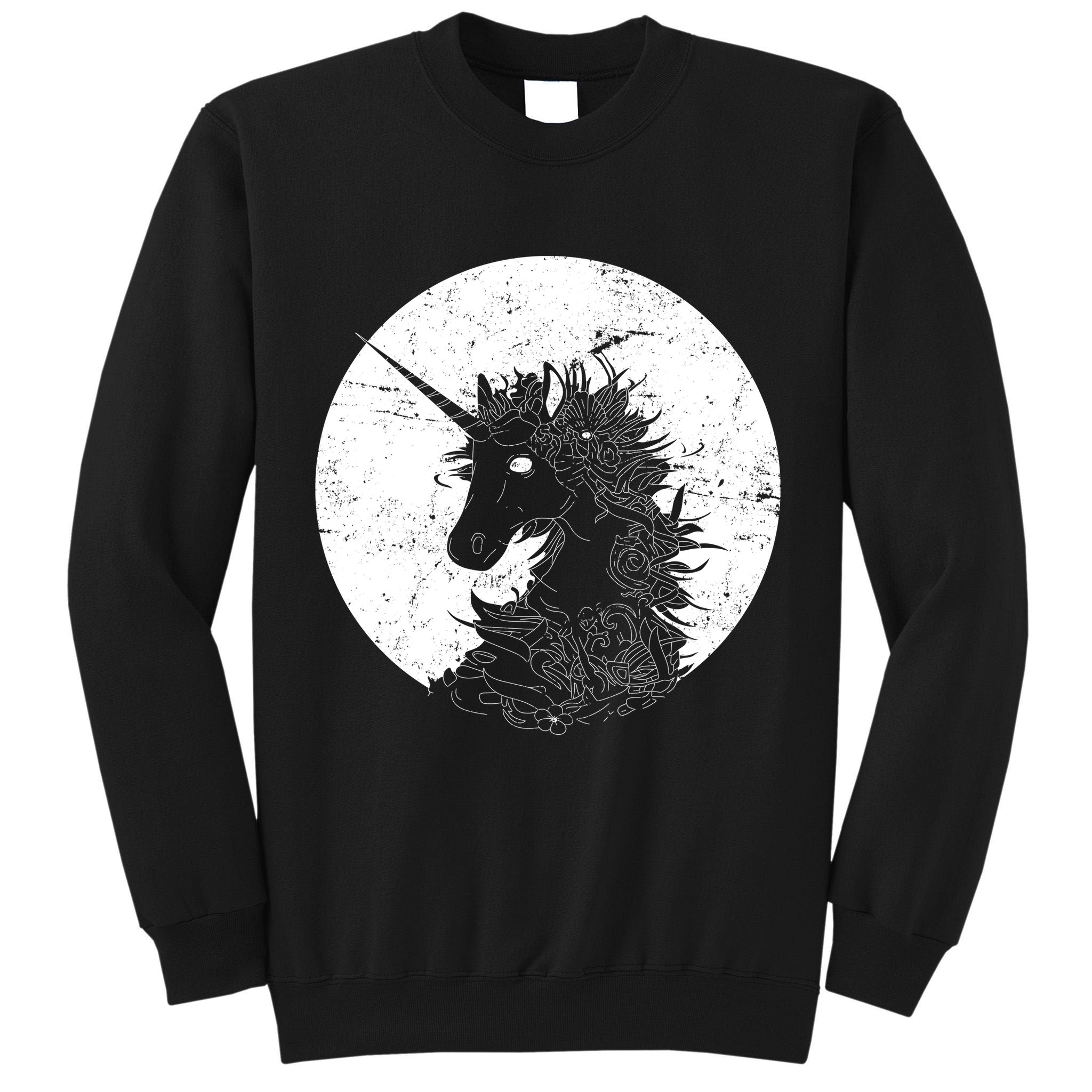 Distressed Unicorn Emblem Tall Sweatshirt