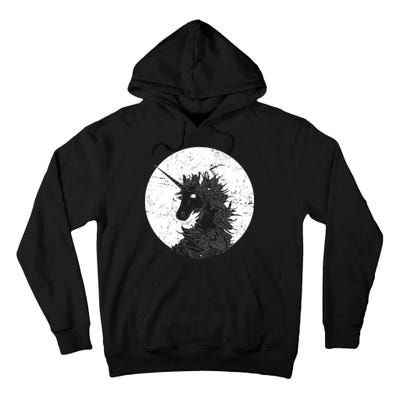 Distressed Unicorn Emblem Tall Hoodie