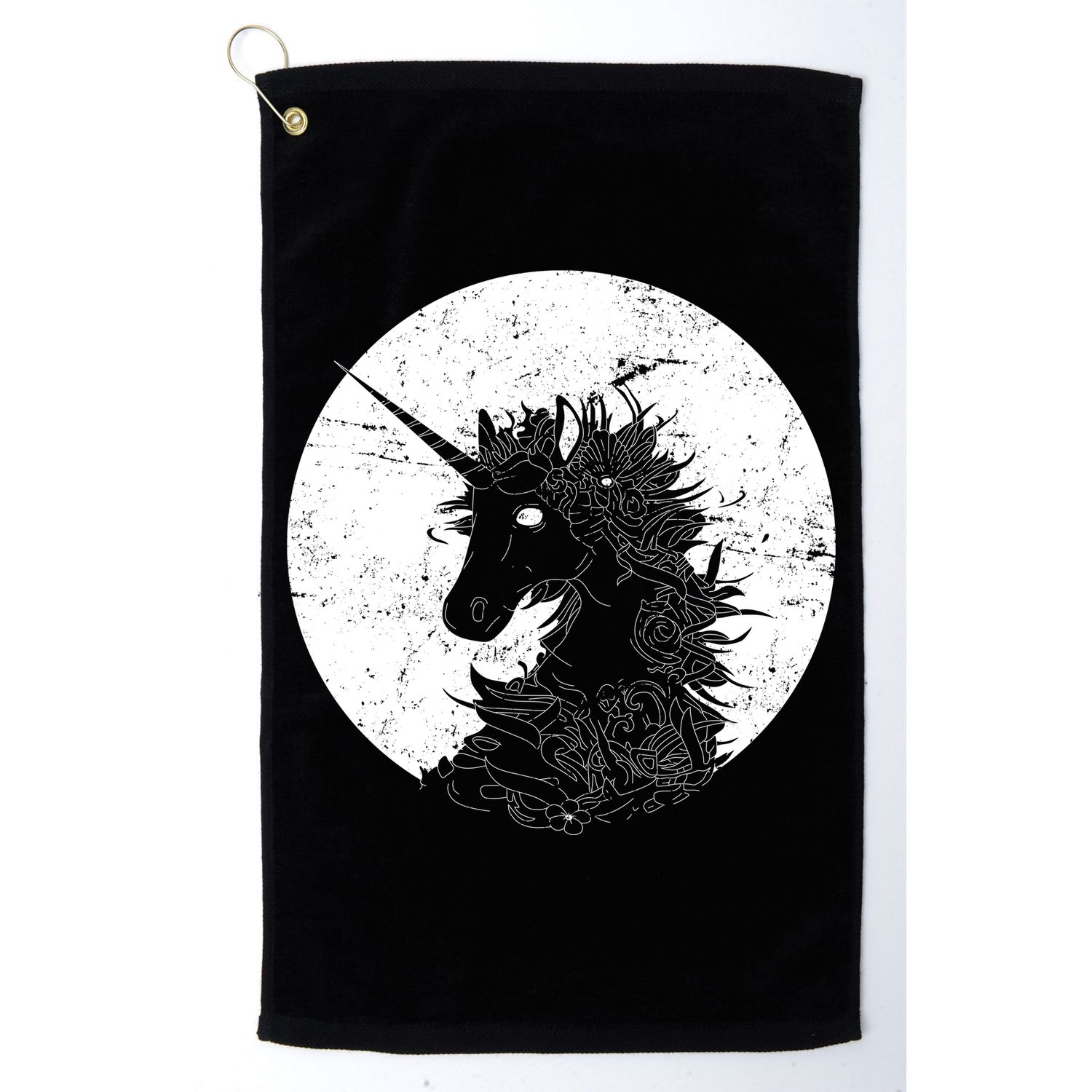 Distressed Unicorn Emblem Golf Towel