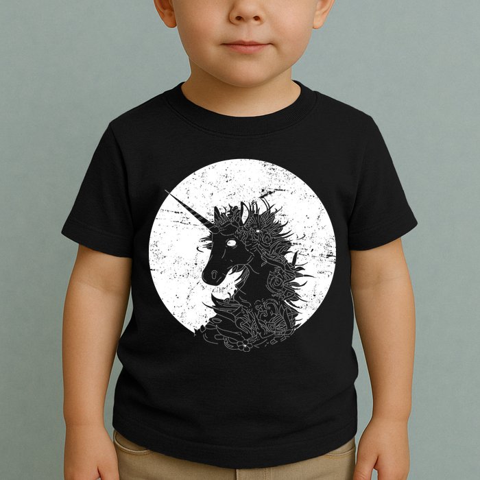 Distressed Unicorn Emblem Toddler T-Shirt