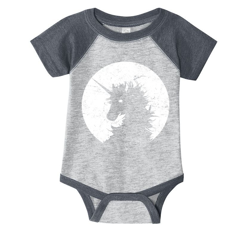 Distressed Unicorn Emblem Infant Baby Jersey Bodysuit