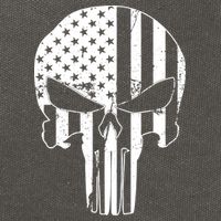 Distressed USA American Skull Cotton Canvas Backpack