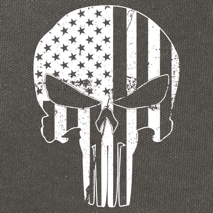 Distressed USA American Skull Cotton Canvas Backpack