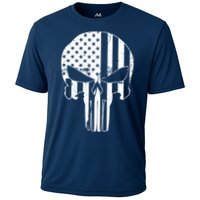 Distressed USA American Skull Cooling Performance Crew T-Shirt