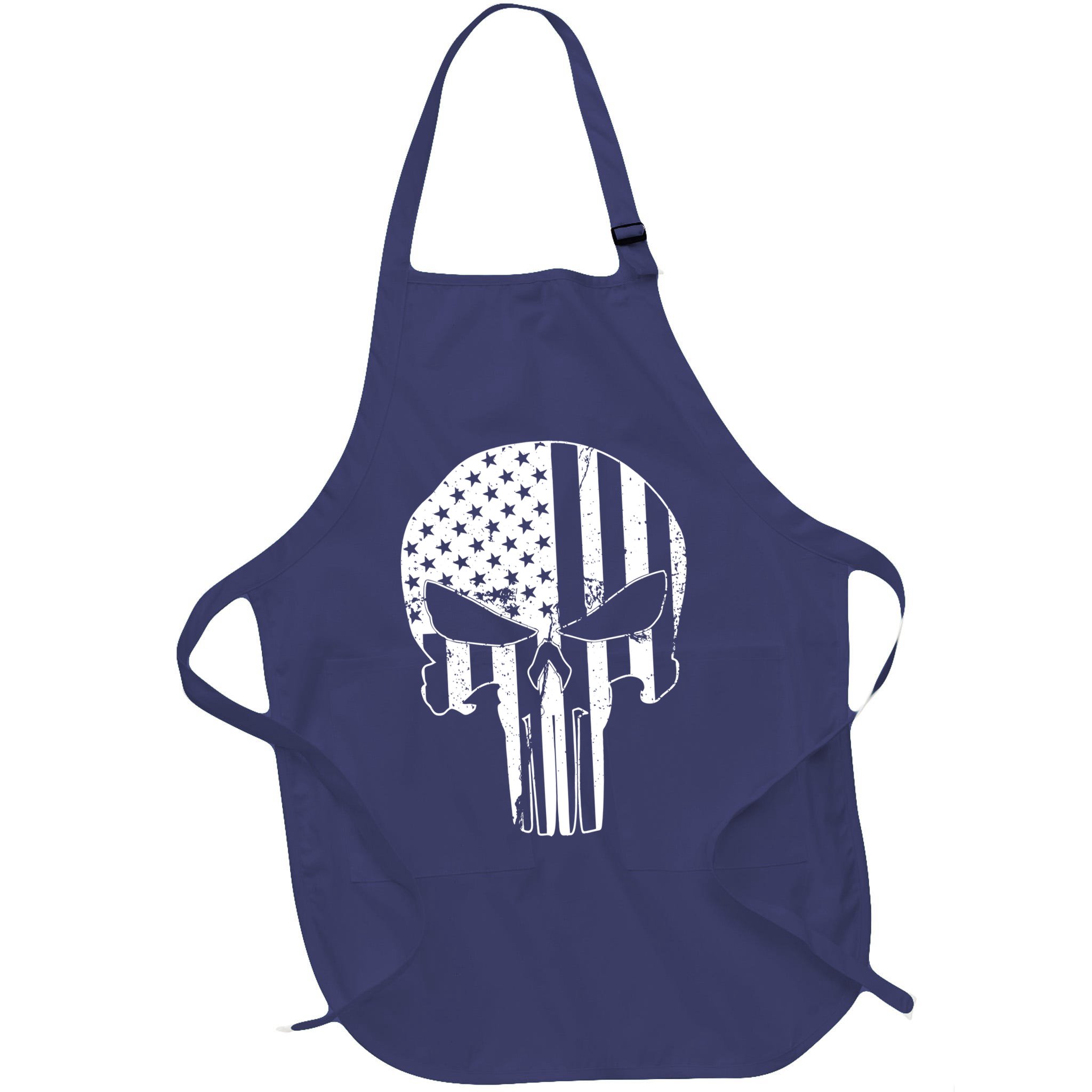 Distressed USA American Skull Apron