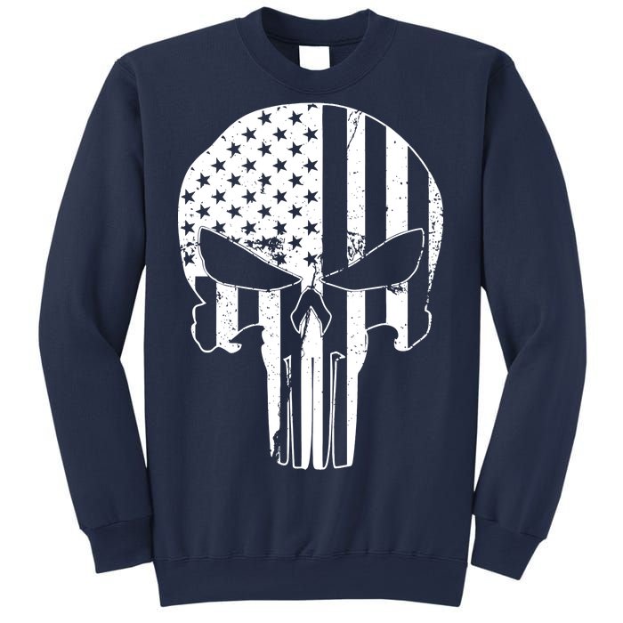 Distressed USA American Skull Sweatshirt