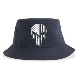 Distressed USA American Skull Sustainable Bucket Hat