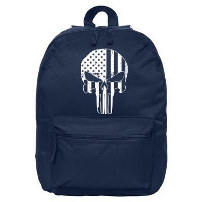 Distressed USA American Skull 16 in Basic Backpack