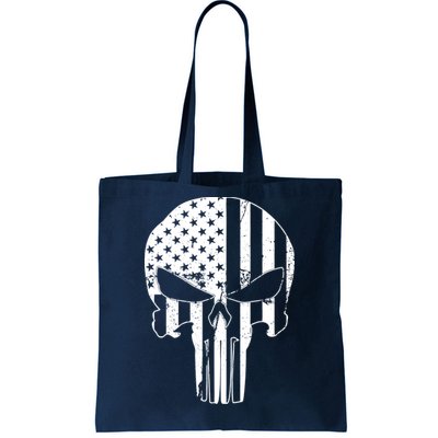 Distressed USA American Skull Tote Bag