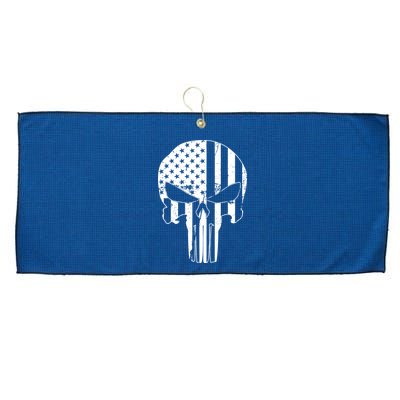 Distressed USA American Skull Large Microfiber Waffle Golf Towel