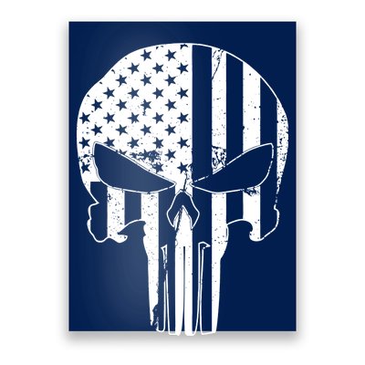 Distressed USA American Skull Poster