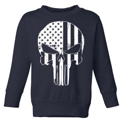 Distressed USA American Skull Toddler Sweatshirt