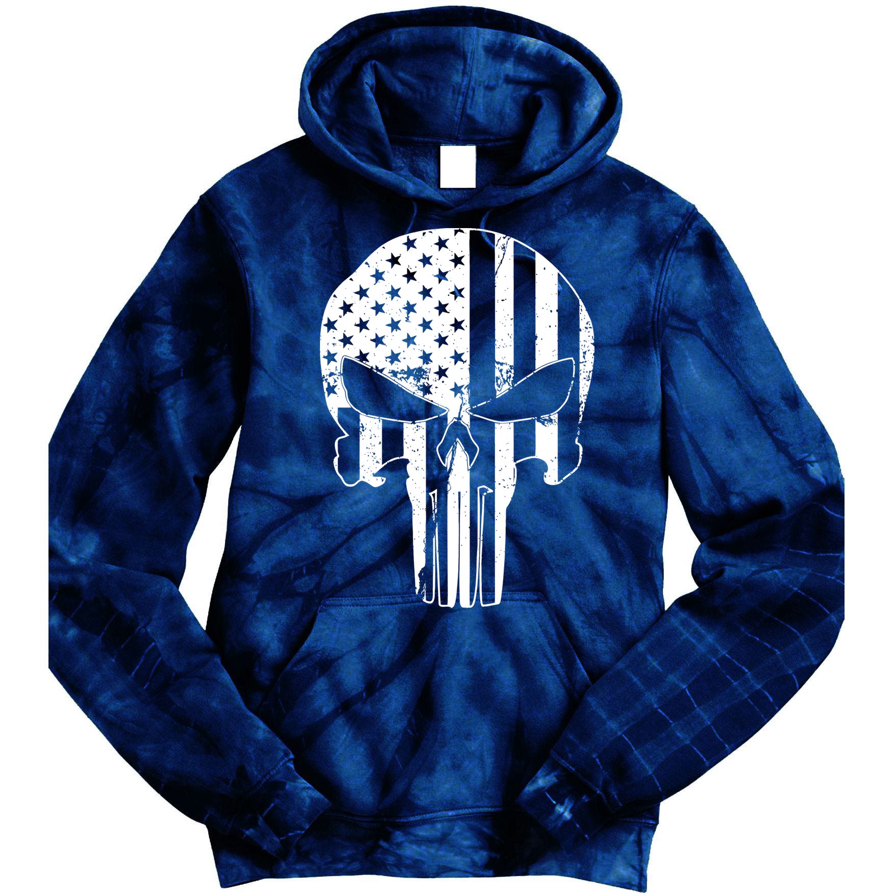 Distressed USA American Skull Tie Dye Hoodie