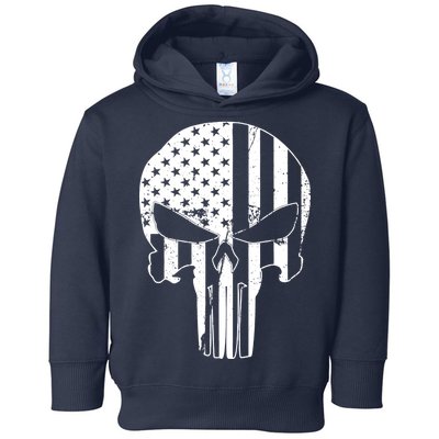 Distressed USA American Skull Toddler Hoodie