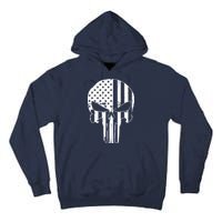 Distressed USA American Skull Tall Hoodie