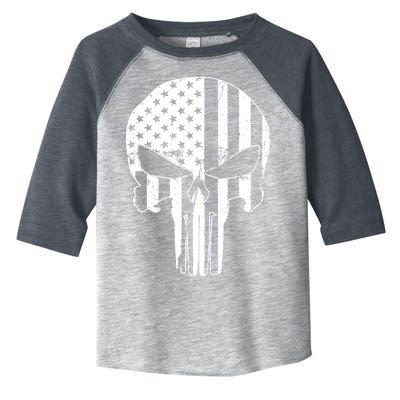 Distressed USA American Skull Toddler Fine Jersey T-Shirt