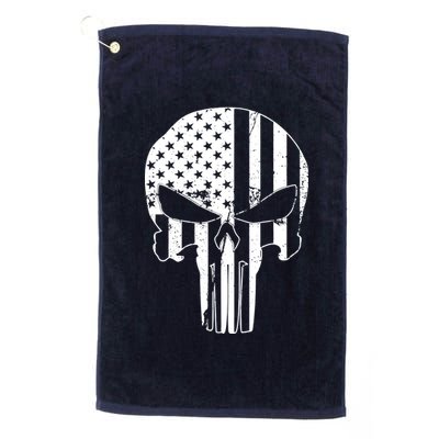 Distressed USA American Skull Platinum Collection Golf Towel