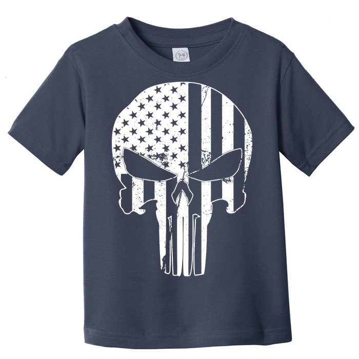 Distressed USA American Skull Toddler T-Shirt