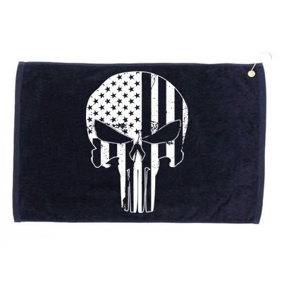 Distressed USA American Skull Grommeted Golf Towel