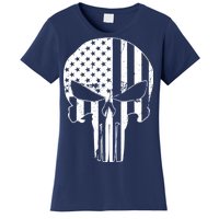 Distressed USA American Skull Women's T-Shirt