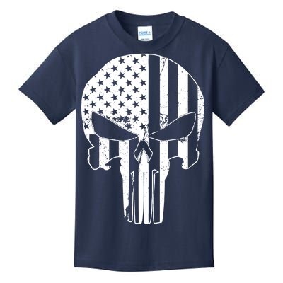 Distressed USA American Skull Kids T-Shirt