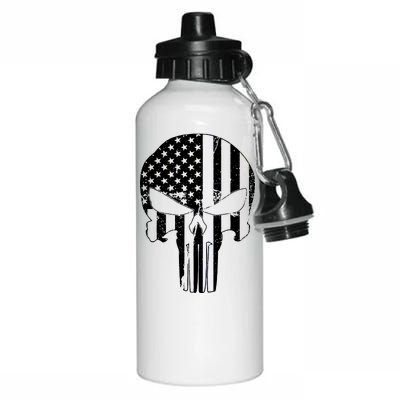 Distressed USA American Skull Aluminum Water Bottle