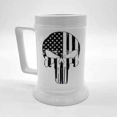 Distressed USA American Skull Beer Stein