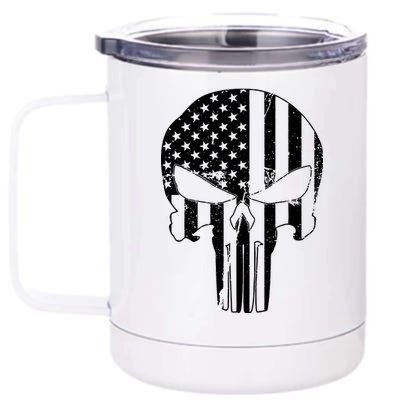 Distressed USA American Skull 12 oz Stainless Steel Tumbler Cup