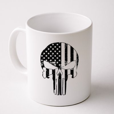 Distressed USA American Skull Coffee Mug