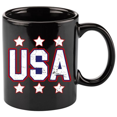 Distressed USA Patriotic Logo 11oz C Handle Ceramic Mug