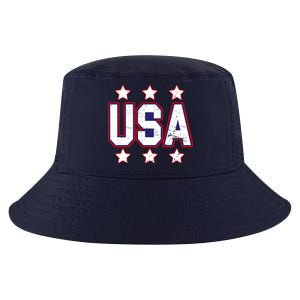 Distressed USA Patriotic Logo Cool Comfort Performance Bucket Hat