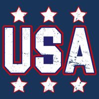 Distressed USA Patriotic Logo 7 Panel Mesh Trucker Snapback Hat