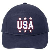 Distressed USA Patriotic Logo 7-Panel Snapback Hat