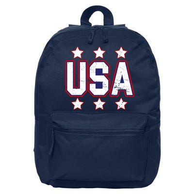 Distressed USA Patriotic Logo 16 in Basic Backpack
