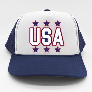 Distressed USA Patriotic Logo Trucker Hat