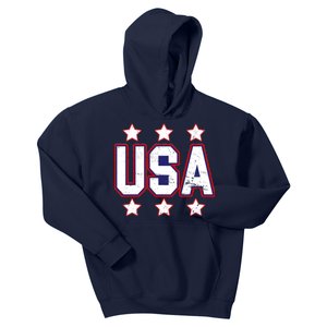 Distressed USA Patriotic Logo Kids Hoodie