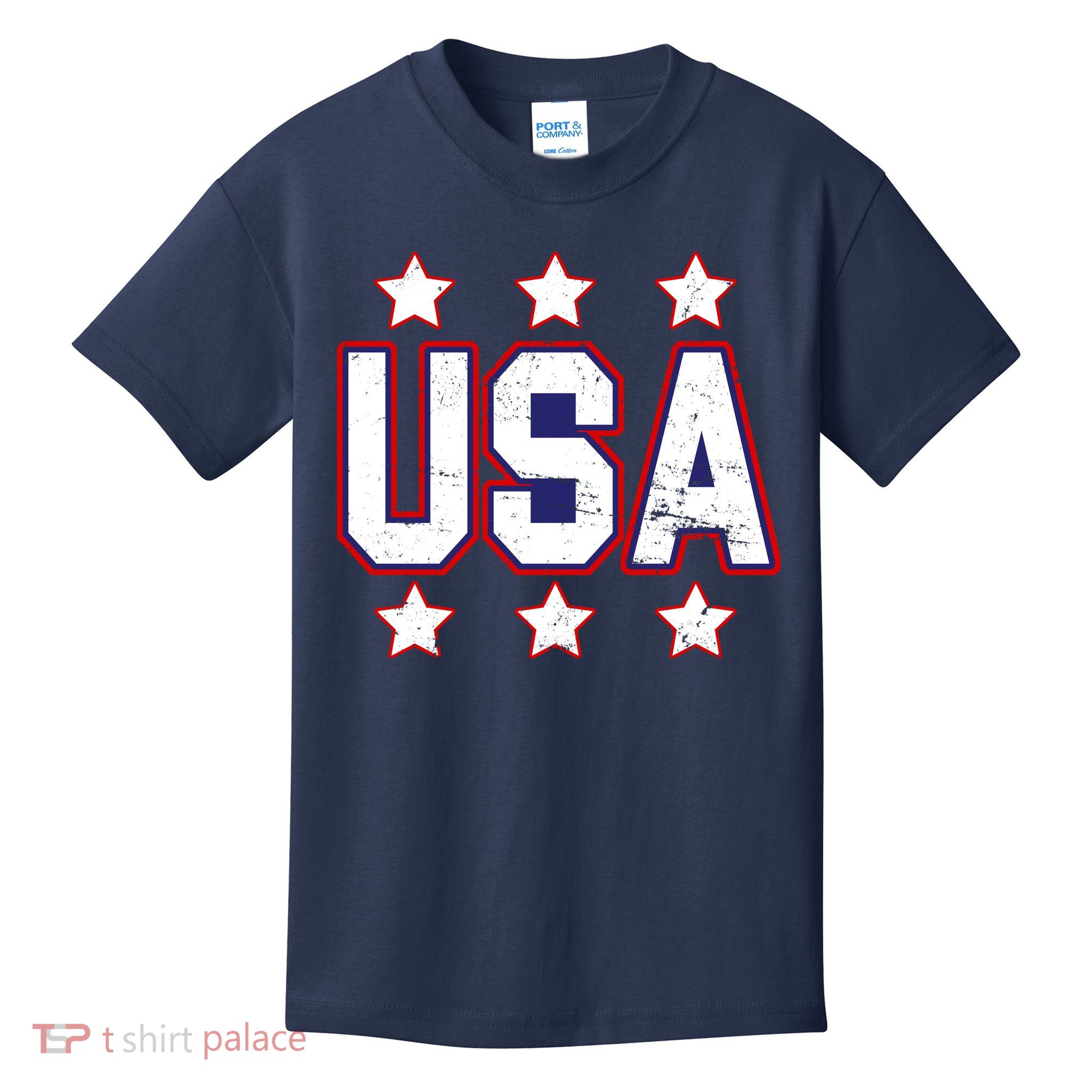 Distressed USA Patriotic Logo Kids T-Shirt