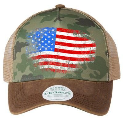 Distressed USA Waving Flag Legacy Tie Dye Trucker Hat